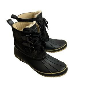 CHOOKA Womens Eastlake Grey Plaid Black Waterproof Duck Boots Sz 9